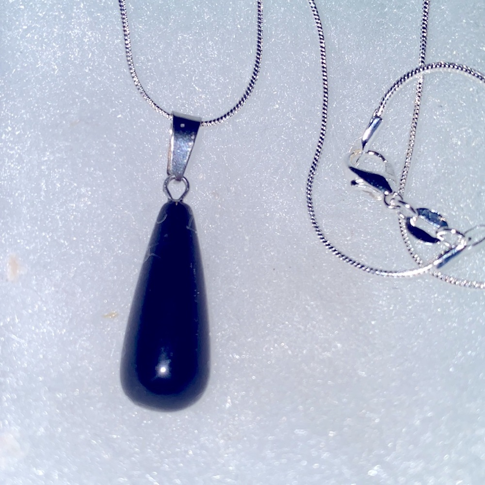 Natural Black Onyx Sterling Silver 24” Nec… - Picture 5 of 6